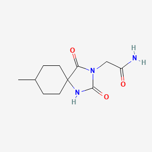 molecular formula C11H17N3O3 B2969192 2-(8-Methyl-2,4-dioxo-1,3-diazaspiro[4.5]dec-3-yl)acetamide CAS No. 871921-97-0