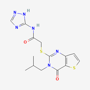 2-{[3-(2-methylpropyl)-4-oxo-3,4-dihydrothieno[3,2-d]pyrimidin-2-yl]sulfanyl}-N-(4H-1,2,4-triazol-3-yl)acetamide