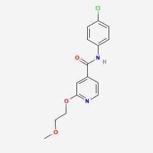 molecular formula C15H15ClN2O3 B2969205 N-(4-chlorophenyl)-2-(2-methoxyethoxy)pyridine-4-carboxamide CAS No. 2034238-62-3