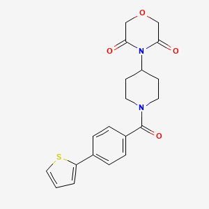 molecular formula C20H20N2O4S B2969211 4-(1-(4-(Thiophen-2-yl)benzoyl)piperidin-4-yl)morpholine-3,5-dione CAS No. 2034367-35-4