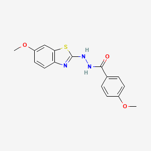 4-methoxy-N'-(6-methoxy-1,3-benzothiazol-2-yl)benzohydrazide