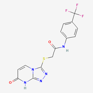 2-((7-oxo-7,8-dihydro-[1,2,4]triazolo[4,3-a]pyrimidin-3-yl)thio)-N-(4-(trifluoromethyl)phenyl)acetamide