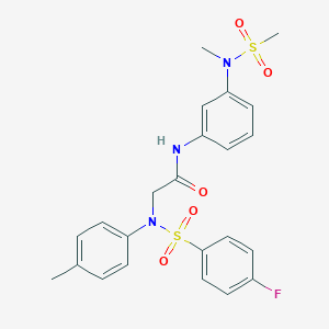 molecular formula C23H24FN3O5S2 B296922 2-{[(4-fluorophenyl)sulfonyl]-4-methylanilino}-N-{3-[methyl(methylsulfonyl)amino]phenyl}acetamide 