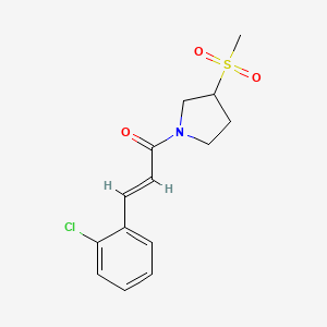 molecular formula C14H16ClNO3S B2969233 (E)-3-(2-chlorophenyl)-1-(3-(methylsulfonyl)pyrrolidin-1-yl)prop-2-en-1-one CAS No. 1448139-79-4