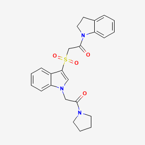1-(indolin-1-yl)-2-((1-(2-oxo-2-(pyrrolidin-1-yl)ethyl)-1H-indol-3-yl)sulfonyl)ethanone