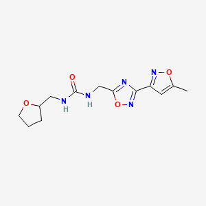 molecular formula C13H17N5O4 B2969237 1-((3-(5-甲基异恶唑-3-基)-1,2,4-恶二唑-5-基)甲基)-3-((四氢呋喃-2-基)甲基)脲 CAS No. 1903250-64-5