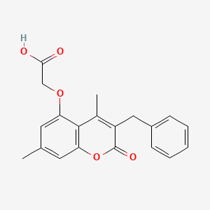 molecular formula C20H18O5 B2969238 [(3-benzyl-4,7-dimethyl-2-oxo-2H-chromen-5-yl)oxy]acetic acid CAS No. 428845-48-1