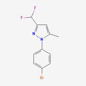 molecular formula C11H9BrF2N2 B2969241 1-(4-Bromophenyl)-3-(difluoromethyl)-5-methylpyrazole CAS No. 2248369-89-1