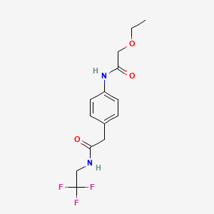 molecular formula C14H17F3N2O3 B2969257 2-ethoxy-N-(4-(2-oxo-2-((2,2,2-trifluoroethyl)amino)ethyl)phenyl)acetamide CAS No. 1235624-59-5