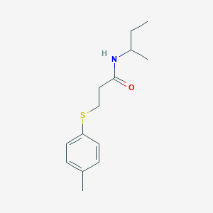 molecular formula C14H21NOS B296926 N-(sec-butyl)-3-[(4-methylphenyl)sulfanyl]propanamide 