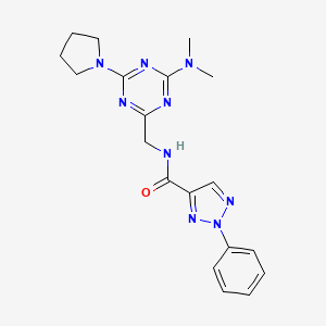molecular formula C19H23N9O B2969261 N-((4-(dimethylamino)-6-(pyrrolidin-1-yl)-1,3,5-triazin-2-yl)methyl)-2-phenyl-2H-1,2,3-triazole-4-carboxamide CAS No. 2034519-92-9