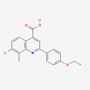 molecular formula C19H16ClNO3 B2969264 7-氯-2-(4-乙氧基苯基)-8-甲基喹啉-4-甲酸 CAS No. 862713-30-2