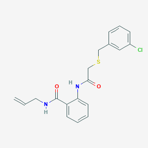 molecular formula C19H19ClN2O2S B296928 N-allyl-2-({[(3-chlorobenzyl)sulfanyl]acetyl}amino)benzamide 