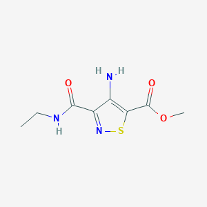 molecular formula C8H11N3O3S B2969281 4-氨基-3-(乙基氨基甲酰基)异噻唑-5-甲酸甲酯 CAS No. 2034417-90-6