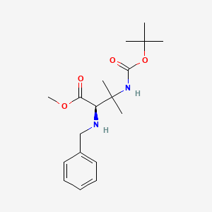 molecular formula C18H28N2O4 B2969282 (R)-Methyl 2-(benzylamino)-3-((tert-butoxycarbonyl)amino)-3-methylbutanoate CAS No. 2007916-37-0