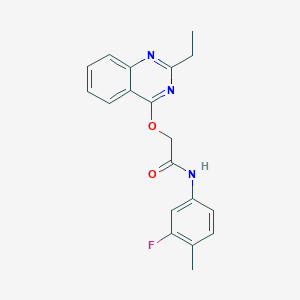 molecular formula C19H18FN3O2 B2969290 2-[(2-乙基喹唑啉-4-基)氧基]-N-(3-氟-4-甲基苯基)乙酰胺 CAS No. 1116082-42-8