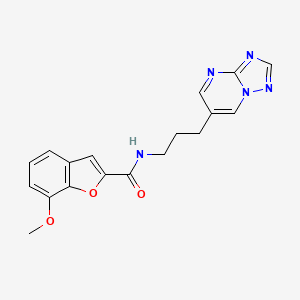 N-(3-([1,2,4]triazolo[1,5-a]pyrimidin-6-yl)propyl)-7-methoxybenzofuran-2-carboxamide