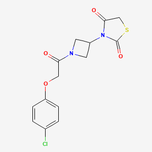 molecular formula C14H13ClN2O4S B2969304 3-(1-(2-(4-Chlorophenoxy)acetyl)azetidin-3-yl)thiazolidine-2,4-dione CAS No. 2034424-35-4
