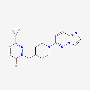 molecular formula C19H22N6O B2969305 6-Cyclopropyl-2-[(1-{imidazo[1,2-b]pyridazin-6-yl}piperidin-4-yl)methyl]-2,3-dihydropyridazin-3-one CAS No. 2097864-47-4