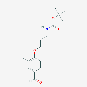 molecular formula C16H23NO4 B2969308 Tert-butyl N-[3-(4-formyl-2-methylphenoxy)propyl]carbamate CAS No. 2328094-54-6