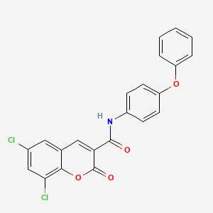 molecular formula C22H13Cl2NO4 B2969309 6,8-dichloro-2-oxo-N-(4-phenoxyphenyl)-2H-chromene-3-carboxamide CAS No. 317327-65-4