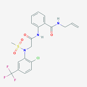 molecular formula C20H19ClF3N3O4S B296931 N-allyl-2-({[2-chloro(methylsulfonyl)-5-(trifluoromethyl)anilino]acetyl}amino)benzamide 