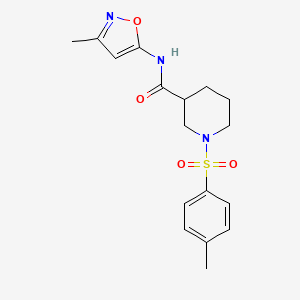 molecular formula C17H21N3O4S B2969314 N-(3-methylisoxazol-5-yl)-1-tosylpiperidine-3-carboxamide CAS No. 1049293-50-6
