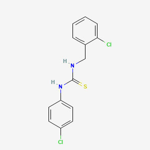 molecular formula C14H12Cl2N2S B2969318 1-(4-Chlorophenyl)-3-[(2-chlorophenyl)methyl]thiourea CAS No. 107774-95-8