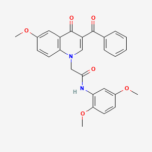 molecular formula C27H24N2O6 B2969319 2-(3-benzoyl-6-methoxy-4-oxo-1,4-dihydroquinolin-1-yl)-N-(2,5-dimethoxyphenyl)acetamide CAS No. 866348-65-4