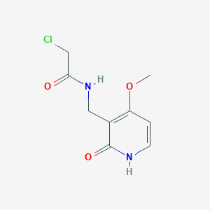 molecular formula C9H11ClN2O3 B2969323 2-Chloro-N-[(4-methoxy-2-oxo-1H-pyridin-3-yl)methyl]acetamide CAS No. 2411220-02-3