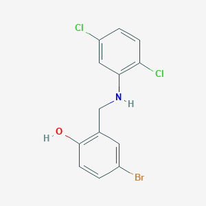 molecular formula C13H10BrCl2NO B2969340 4-Bromo-2-{[(2,5-dichlorophenyl)amino]methyl}phenol CAS No. 1232799-87-9
