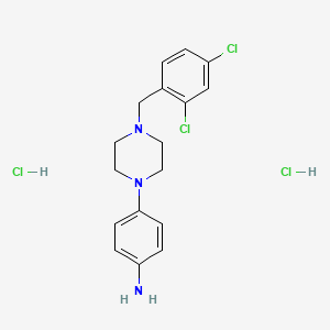 molecular formula C17H21Cl4N3 B2969341 4-[4-(2,4-Dichlorobenzyl)piperazin-1-yl]aniline dihydrochloride CAS No. 1431964-90-7