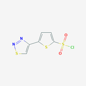 molecular formula C6H3ClN2O2S3 B2969347 5-(1,2,3-噻二唑-4-基)-2-噻吩磺酰氯 CAS No. 320421-81-6