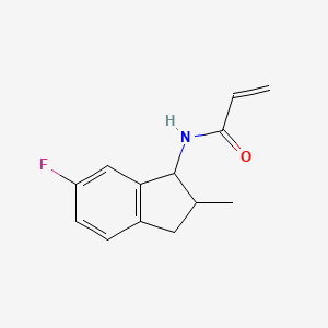 molecular formula C13H14FNO B2969356 N-(6-Fluoro-2-methyl-2,3-dihydro-1H-inden-1-yl)prop-2-enamide CAS No. 2411245-66-2