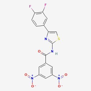 molecular formula C16H8F2N4O5S B2969358 N-[4-(3,4-difluorophenyl)-1,3-thiazol-2-yl]-3,5-dinitrobenzamide CAS No. 321555-56-0