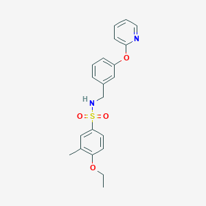 molecular formula C21H22N2O4S B2969368 4-ethoxy-3-methyl-N-(3-(pyridin-2-yloxy)benzyl)benzenesulfonamide CAS No. 1705675-66-6