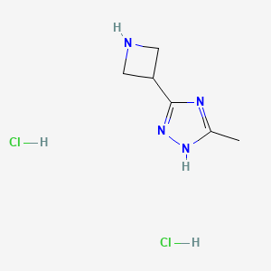 molecular formula C6H12Cl2N4 B2969371 3-(Azetidin-3-yl)-5-methyl-1H-1,2,4-triazole dihydrochloride CAS No. 2095409-71-3