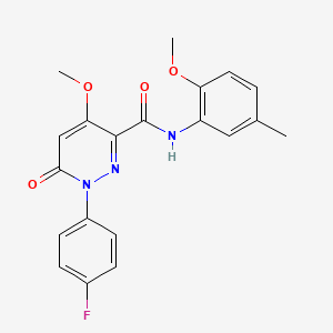molecular formula C20H18FN3O4 B2969373 1-(4-氟苯基)-4-甲氧基-N-(2-甲氧基-5-甲苯基)-6-氧代哒嗪-3-甲酰胺 CAS No. 941927-34-0