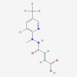 molecular formula C11H9ClF3N3O3 B2969375 4-{2-[3-Chloro-5-(trifluoromethyl)-2-pyridinyl]-2-methylhydrazino}-4-oxo-2-butenoic acid CAS No. 339110-32-6