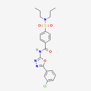 molecular formula C21H23ClN4O4S B2969378 N-(5-(3-chlorophenyl)-1,3,4-oxadiazol-2-yl)-4-(N,N-dipropylsulfamoyl)benzamide CAS No. 952893-34-4