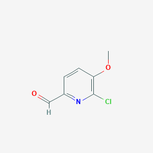 molecular formula C7H6ClNO2 B2969379 6-Chloro-5-methoxypicolinaldehyde CAS No. 1227514-34-2