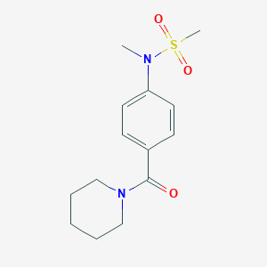 molecular formula C14H20N2O3S B296938 N-methyl-N-[4-(1-piperidinylcarbonyl)phenyl]methanesulfonamide 