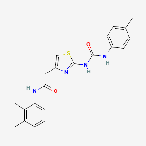 molecular formula C21H22N4O2S B2969386 N-(2,3-二甲基苯基)-2-(2-(3-(对甲苯基)脲基)噻唑-4-基)乙酰胺 CAS No. 1005305-25-8