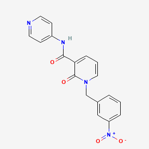 molecular formula C18H14N4O4 B2969389 1-(3-nitrobenzyl)-2-oxo-N-pyridin-4-yl-1,2-dihydropyridine-3-carboxamide CAS No. 946332-23-6