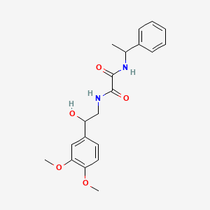 molecular formula C20H24N2O5 B2969392 N1-(2-(3,4-dimethoxyphenyl)-2-hydroxyethyl)-N2-(1-phenylethyl)oxalamide CAS No. 1797620-27-9