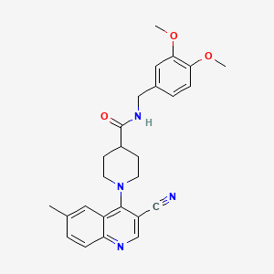 molecular formula C26H28N4O3 B2969393 N-(4-chlorophenyl)-5-[1-cyclopentyl-4-(4-fluorophenyl)-1H-imidazol-5-yl]-2-furamide CAS No. 1226440-54-5