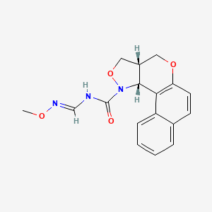 molecular formula C17H17N3O4 B2969396 N-[(methoxyamino)methylene]-3a,11c-dihydro-3H-benzo[5,6]chromeno[4,3-c]isoxazole-1(4H)-carboxamide CAS No. 317833-25-3