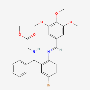 Methyl 2-[[[5-bromo-2-[(3,4,5-trimethoxyphenyl)methylideneamino]phenyl]-phenylmethyl]amino]acetate