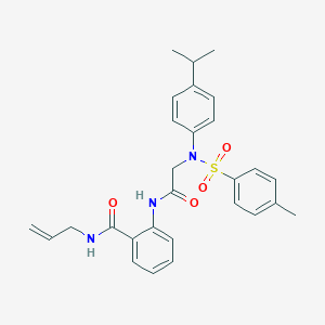 molecular formula C28H31N3O4S B296940 N-allyl-2-[({4-isopropyl[(4-methylphenyl)sulfonyl]anilino}acetyl)amino]benzamide 