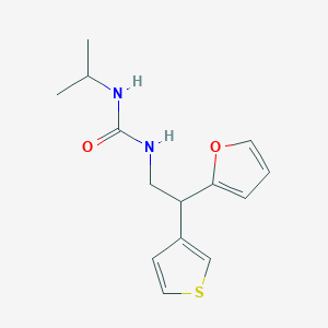 molecular formula C14H18N2O2S B2969402 1-[2-(Furan-2-yl)-2-(thiophen-3-yl)ethyl]-3-(propan-2-yl)urea CAS No. 2097859-29-3